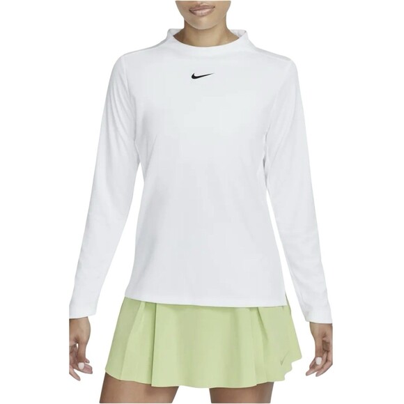 Nike Tops - Nike Dri-Fit UV Advantage White Long Sleeve Mock Neck Golf Athletic Top XS